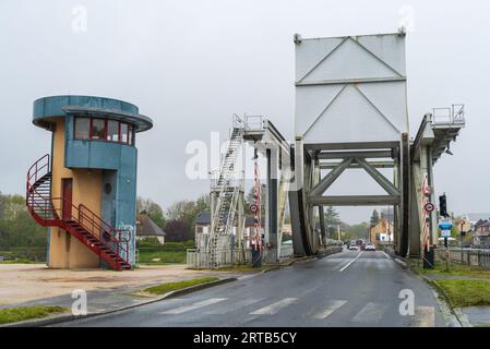 Die Pegasus-Brücke in Ranville, Frankreich Stockfoto