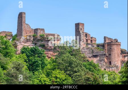 Die Gruppe der Schlösser Alt-Dahn, Pfälzerwald, Dahn, Pfälzerwald, Wasgau, Dahner Felsenland, Rheinland-Pfalz, Deutschland Stockfoto