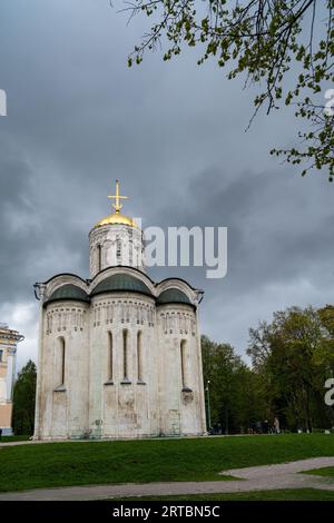 Kathedrale des Heiligen Demetrius aus dem 12. Jahrhundert in Wladimir, Russland (UNESCO-Weltkulturerbe) Stockfoto