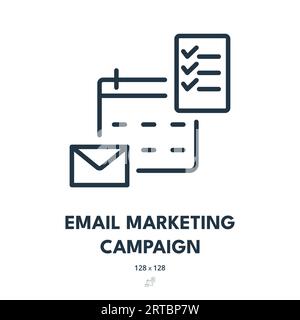 Symbol E-Mail-Marketingkampagne. Newsletter, Ankündigung, Werbeaktion. Bearbeitbare Kontur. Symbol „Einfacher Vektor“ Stock Vektor
