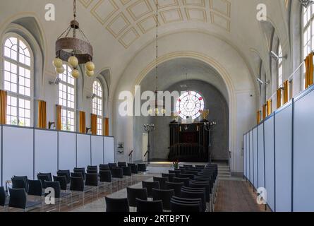 Das Innere der Synagoge in Český Krumlov in Südböhmen in der Tschechischen Republik Stockfoto