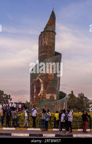 HAWASSA, ÄTHIOPIEN - 26. JANUAR 2020: Denkmal für die Sidama in Hawassa, Äthiopien Stockfoto