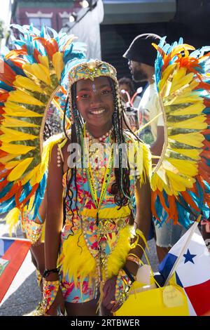 West Indian Kiddies Parade und Karneval im Crown Heights-Viertel von Brooklyn, New York. Stockfoto
