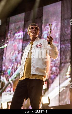 Die Stone Roses treten im Wembley Stadium auf Stockfoto