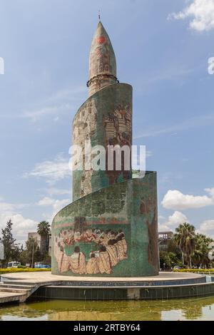 HAWASSA, ÄTHIOPIEN - 28. JANUAR 2020: Denkmal für die Sidama in Hawassa, Äthiopien Stockfoto