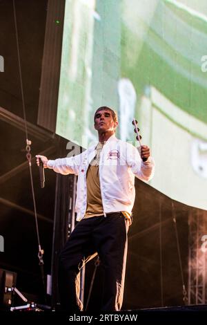 Die Stone Roses treten im Wembley Stadium auf Stockfoto