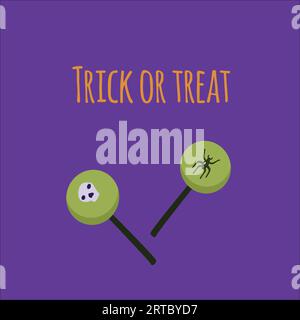 halloween-Hintergrund mit Schriftzug und Lutscher Stock Vektor
