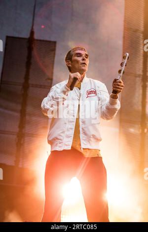 Die Stone Roses treten im Wembley Stadium auf Stockfoto