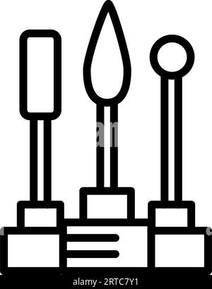 Fräser für Maniküre Liniensymbol isoliert auf weißem Hintergrund. Maniküre-Apparate. Maniküre-Werkzeuge. Konturvektor isoliert auf weißem Hintergrund Stock Vektor