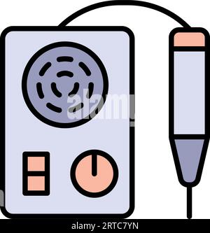 Vektor für Farbsymbole für elektrische Nagelbohrer. Schild für elektrische Nagelbohrer. Isolierte flache Symboldarstellung. Maniküre, Pediküre-Geräte Zeichen Vektorsymbol. Simpl Stock Vektor