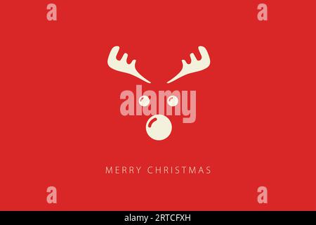 Frohe Weihnachten mit Rentier. Weihnachtskartenkonzept Stock Vektor