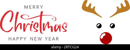 Frohe Weihnachten und frohes neues Jahr mit Rentieren. Weihnachtsbanner-Konzept Stock Vektor