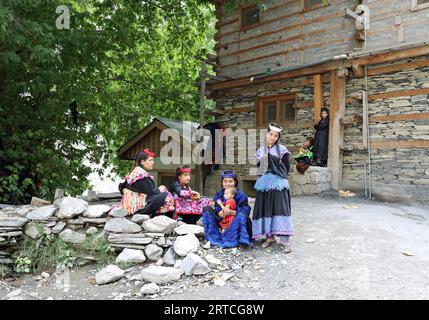 Kalash-Dorf im Hindukusch Stockfoto