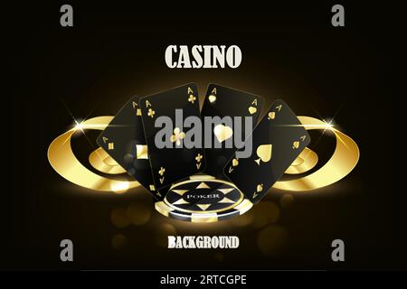 Spielkarte. Gewinnen Sie Poker Hand Casino Chips fliegen realistische Token für Glücksspiel, Bargeld für Roulette oder Poker. Vektor. Stock Vektor