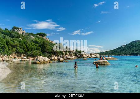 Plage de Santa Giulia , Strand, Strand, Porto Vecchio, Corse-du-Sud, Korsika, Frankreich, Europa Stockfoto