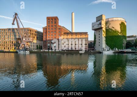 Stadthafen Münster, Kreativkai, Wolfgang Borchert Theater, Nordrhein-Westfalen, Deutschland, Europa, Stockfoto