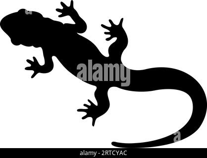 Gecko-Eidechsen- oder Salamandersilhouette. Vektorillustration Stock Vektor