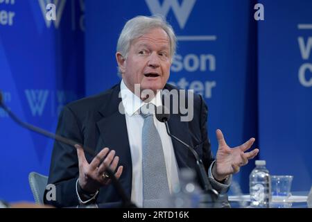 Washington, USA. September 2023. Executive Chairman von Arcos Dorados Woods Staton spricht heute am 12. September 2022 im Wilson Center/Think Tank in Washington DC, USA, darüber, wie Lateinamerika und die Karibik die wirtschaftlichen Beziehungen zu den USA stärken könnten. (Foto: Lenin Nolly/SIPA USA) Credit: SIPA USA/Alamy Live News Stockfoto