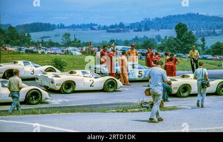 Startaufstellung vor dem Start der Watkins Glen International Championship 1968 für ein 6-stündiges Rennen Stockfoto