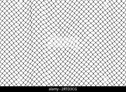 Fußball-Tornetz, Netzmuster oder Fischnetz-Hintergrund, Vektor nahtlose Textur. Schwarzes Seilnetzmuster auf weiß, Angeln auf Fußballtor oder Sport Stock Vektor