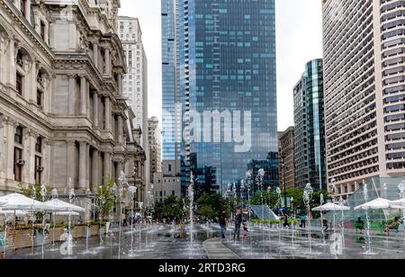 Springbrunnen im Zentrum von Philadelphia, New Jersey, USA Stockfoto