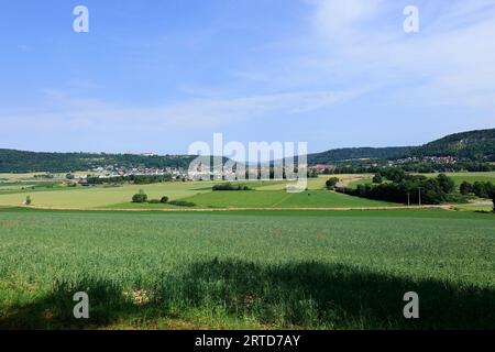 Blick über das Altmühltal bei Beilngries Stockfoto