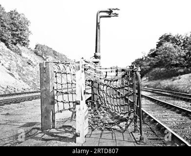 Eisenbahnbrieftasche, Catch net, viktorianische Zeit Stockfoto