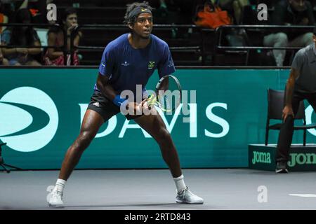 Bologna, Italien. September 2023. Elias Ymer (SWE) während des Davis Cup 2023 Gruppe A in Bologna 12/09/23 in der Unipol Arena Credit: Independent Photo Agency/Alamy Live News Stockfoto