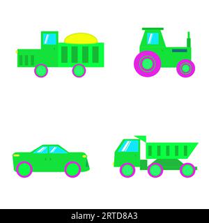 Fahrzeugsymbole eingestellt. Vektorillustration Stock Vektor
