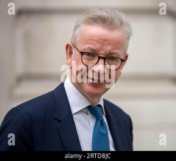 London 12. September 2023 Minister im Kabinett 70 Whitehall London UK es wird davon ausgegangen, dass eine Reihe von Treffen stattgefunden haben, um den angeblichen China-Spionagefall zu behandeln. Michael Gove, Levelling Up Secretary, Credit: Ian Davidson/Alamy Live News Stockfoto