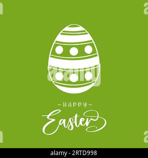 Frohe Osterbeschriftung mit Osterei. Kartenkonzept Stock Vektor