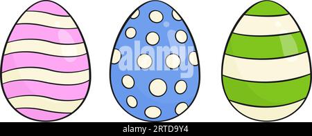 Set mit bunten Ostereiern Stock Vektor