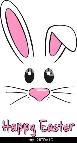 Frohe Osterbeschriftung und Hase Stock Vektor