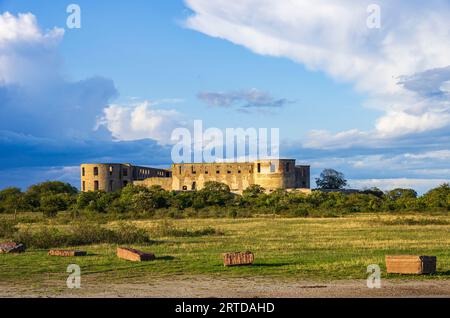 Ruinen der Burg Borgholm (Borgholms slottsruin) auf der Insel Öland, Kreis Kalmar, Schweden. Stockfoto