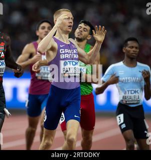 Ben Pattison von GB & NI nahm am achten Tag im 800-Meter-Finale der Männer an den Leichtathletik-Weltmeisterschaften im National Athletics Centre in Budape Teil Stockfoto