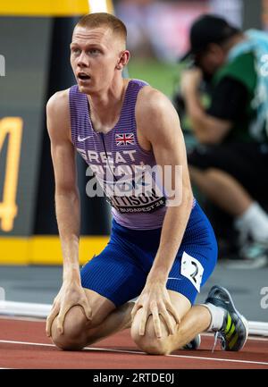 Ben Pattison von GB & NI nahm am achten Tag im 800-Meter-Finale der Männer an den Leichtathletik-Weltmeisterschaften im National Athletics Centre in Budape Teil Stockfoto