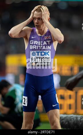 Ben Pattison von GB & NI nahm am achten Tag im 800-Meter-Finale der Männer an den Leichtathletik-Weltmeisterschaften im National Athletics Centre in Budape Teil Stockfoto