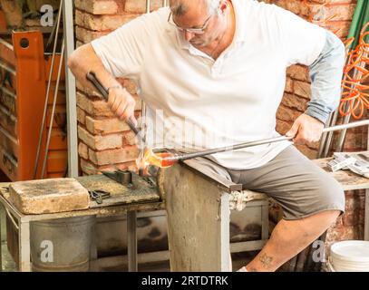 Glasmacher in Murano, Venedig, Italien Stockfoto