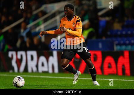 12. September 2023; Weston Homes Stadium, Peterborough, Cambridgeshire, England; EFL Trophy Football, Peterborough United gegen Cambridge United; Sullay Kaikai von Cambridge United Stockfoto