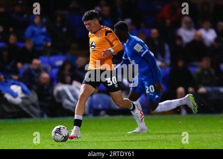 12. September 2023; Weston Homes Stadium, Peterborough, Cambridgeshire, England; EFL Trophy Football, Peterborough United gegen Cambridge United; Glenn McConnell von Cambridge United Stockfoto