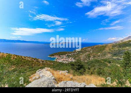 Ruinen der Gradina-Festung auf dem Berg Drvenik Biokovo in Kroatien Stockfoto