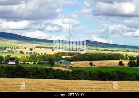 September: Blick auf das Strathmore Valley und die Sidlaw Hills in Dundee, Schottland Stockfoto