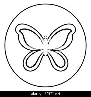 Linie Schmetterling-Symbol-Taste isolierter weißer Hintergrund Stock Vektor