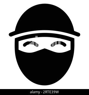 Räubersymbol Bandit einfacher flacher Vektor Stock Vektor