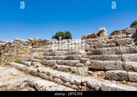 Ruinen der antiken griechischen Stadt Lato, 2500 Jahre alt in der Nähe von Kritsa, Kreta. Lato war einer der wichtigsten dorianischen stadtstaaten Kretas, der als m bezeichnet wurde Stockfoto