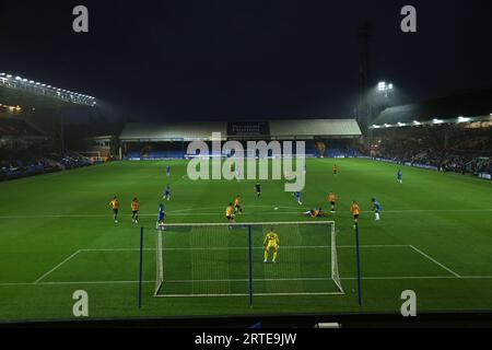 Peterborough, Großbritannien. September 2023. Allgemeine Aktion beim EFL-Trophy-Spiel Peterborough United gegen Cambridge United im Weston Homes Stadium in Peterborough, Cambridgeshire, am 12. September 2023. Dank: Paul Marriott/Alamy Live News Stockfoto