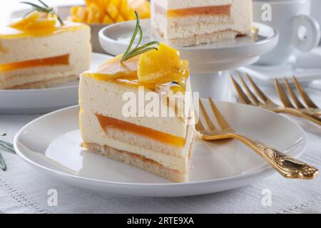 Mango-Käsekuchen Stockfoto