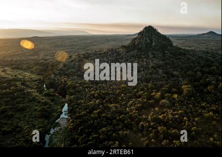 Wasserscheide des Vunduzi-Flusses im Gorongosa-Nationalpark; Mosambik Stockfoto