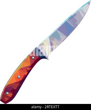 Scharfe Metallklinge, Griff der Dolchwaffe Stock Vektor