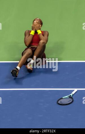 Coco Gauff (USA) gewinnt die Women's Singles Finals beim US Open Tennis 2023. Stockfoto